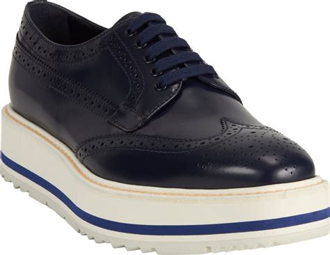 blue prada wingtip shoes